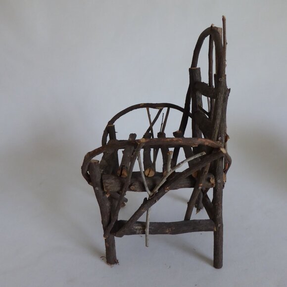 VINTAGE ECHOES OF THE PAST MOHAIR JOINTED TEDDY BEAR WICKER CHAIR - Picture 12 of 16